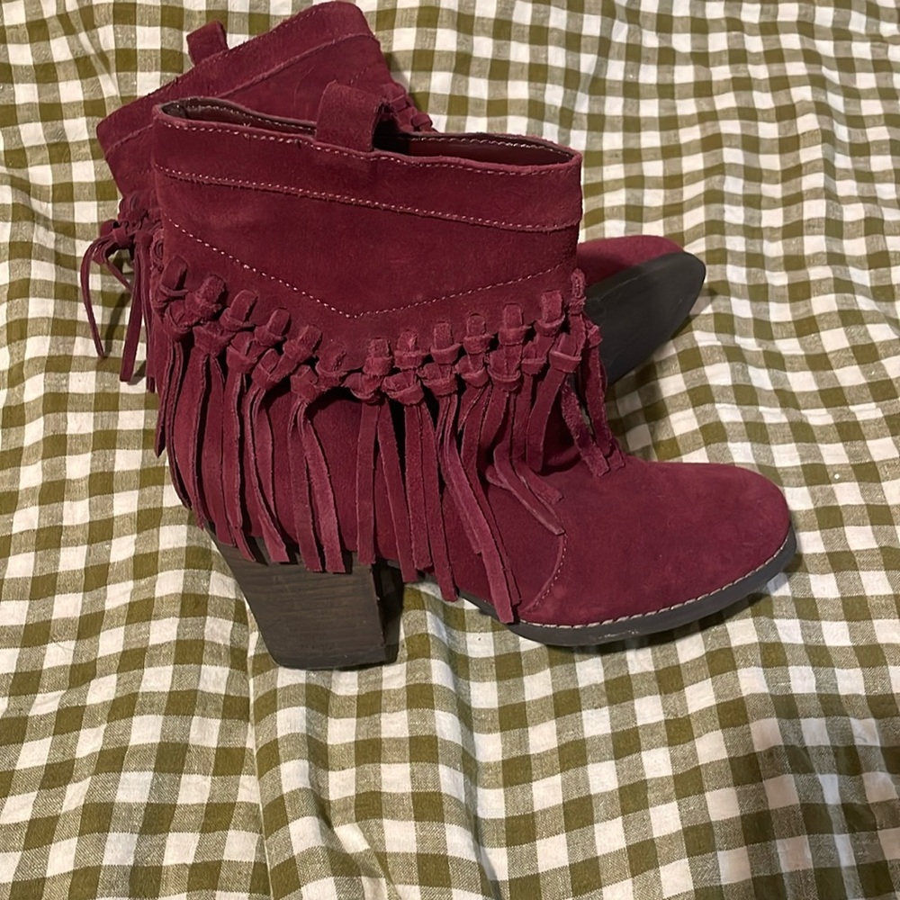 Burgundy boots